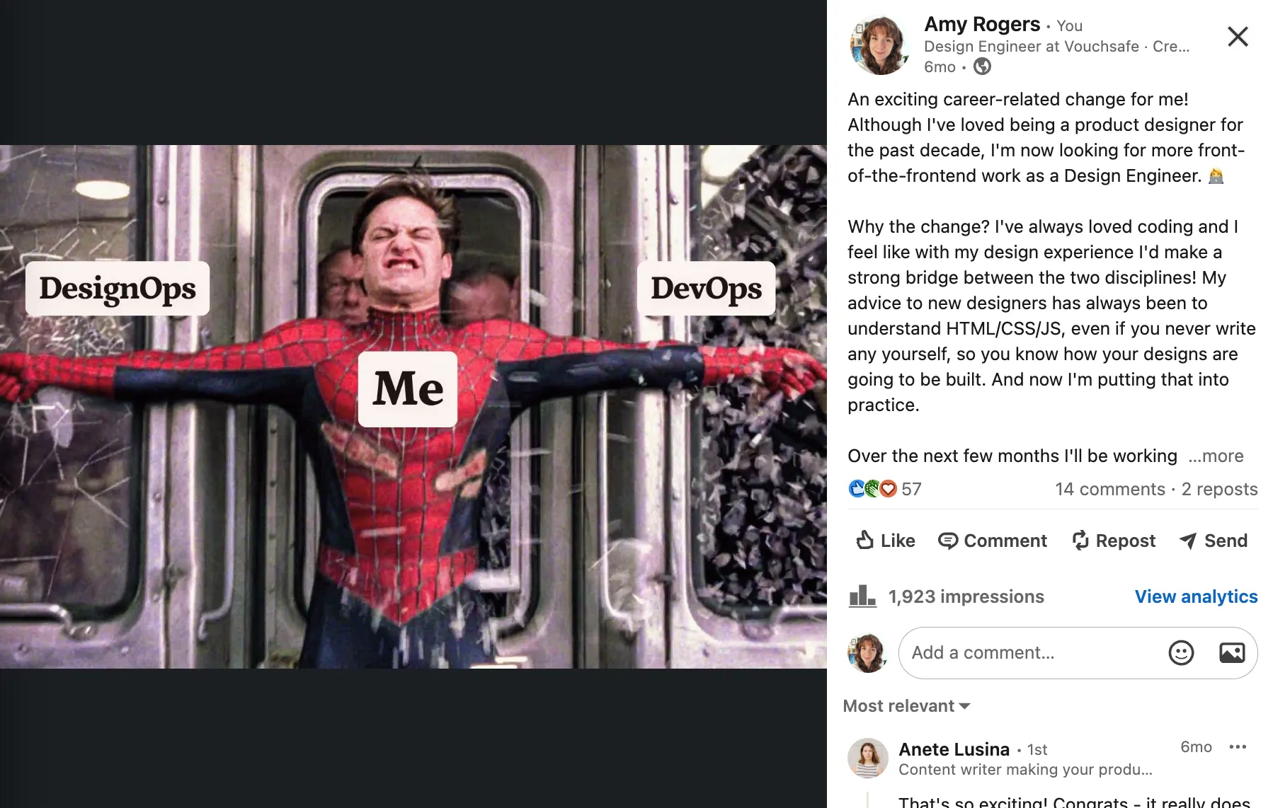 A screenshot of a post on LinkedIn.
