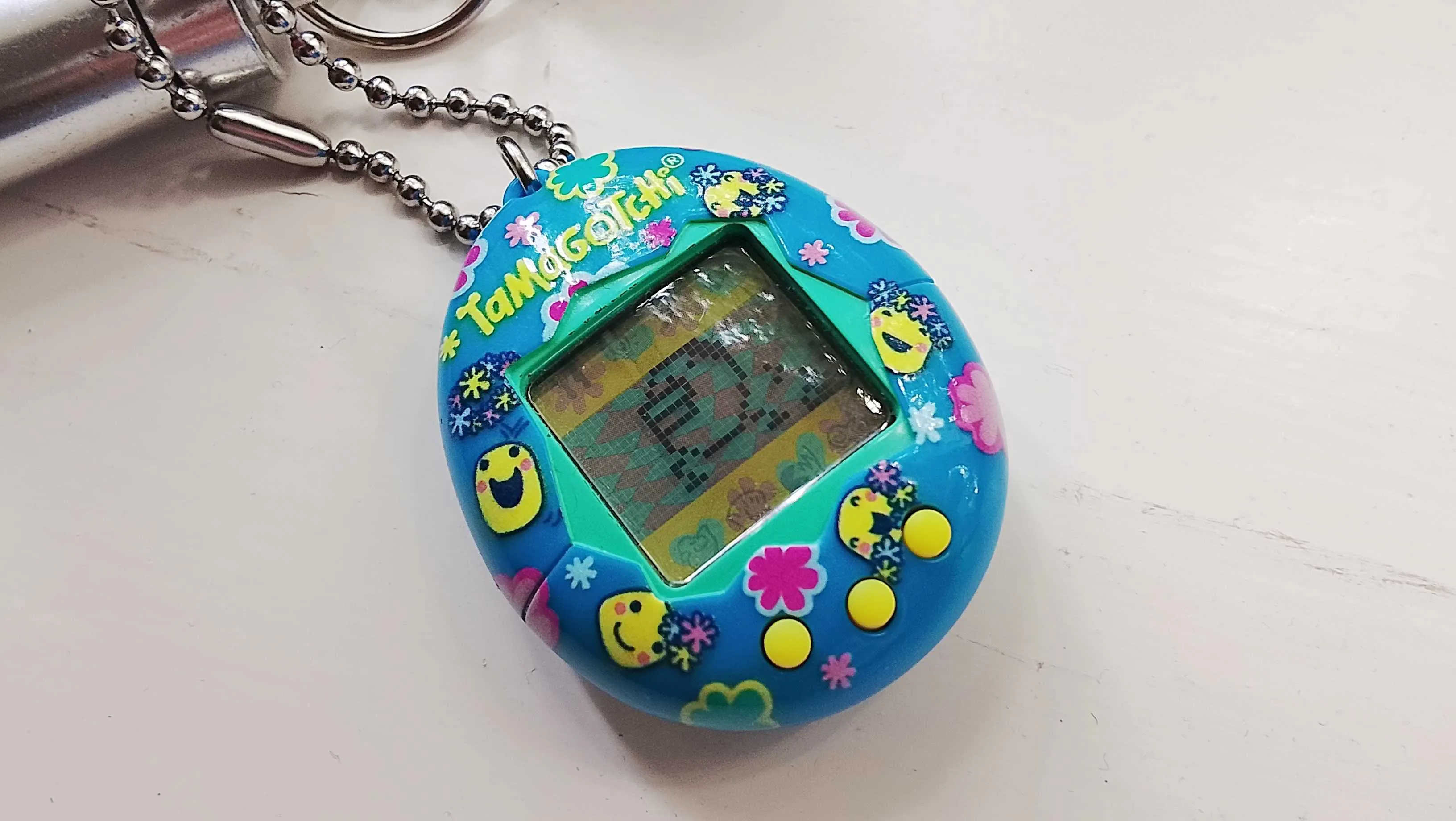 My Tamagotchi on my keys. This one is called Taragochi.
